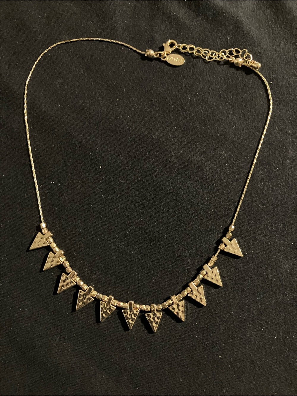 Express Gold-Tone Hammered Triangle Collar Statement Necklace